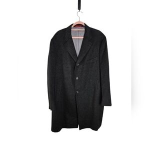 ISAIA Aqua cashmere charcoal mens top coat